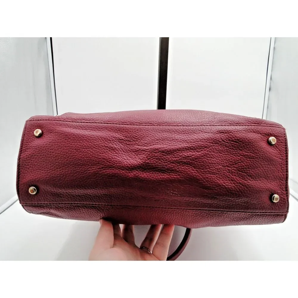 Kate Spade New York Laptop Tote Shoulder Bag‎ Magenta Leather 13L x14 H x 4.5 W